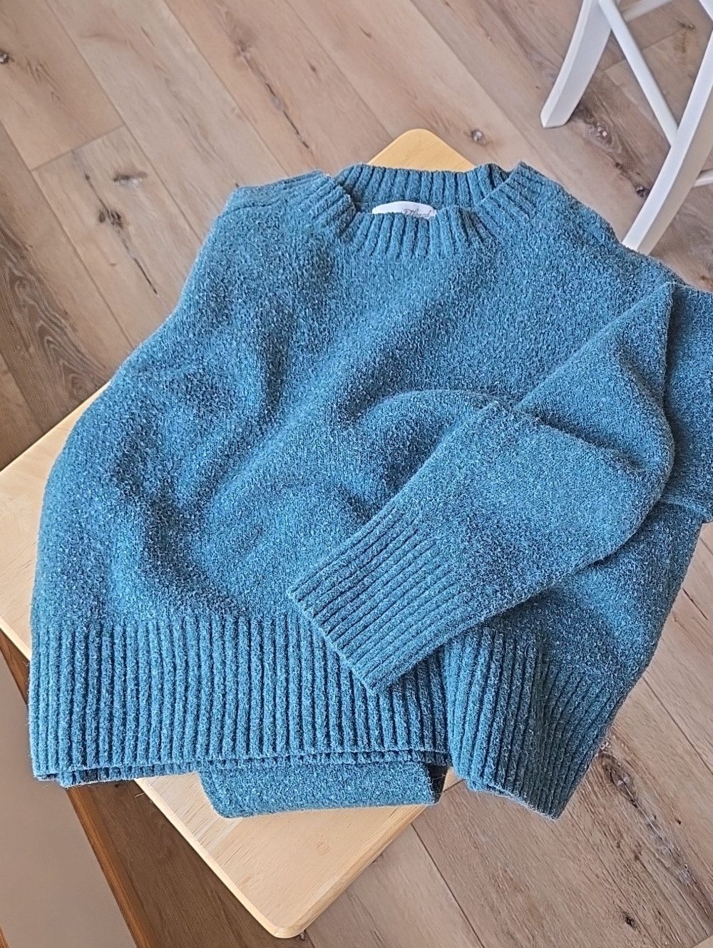 Womens Large Crewneck Cozy Sweaterp Deep Green Y2k Fall - Picture 11 of 11